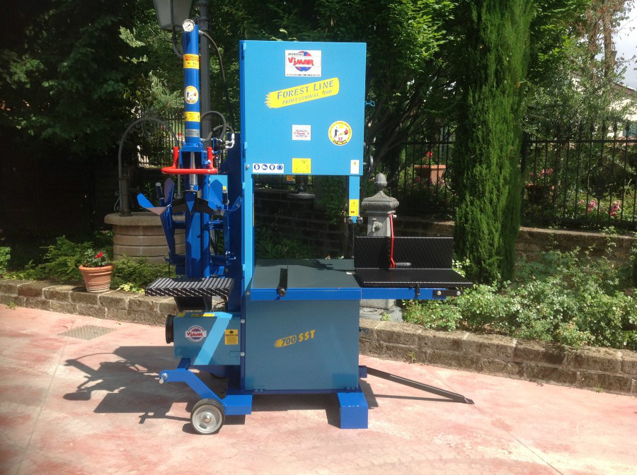 MODELLO SEGA A NASTRO 700 S.S.I.E.T. ATTACCO 3 PUNTI SOLLEVATORE COMBINATA CON SPACCALEGNA IDRAULICO VERTICALE GIREVOLE DA 16 TONNELLATE