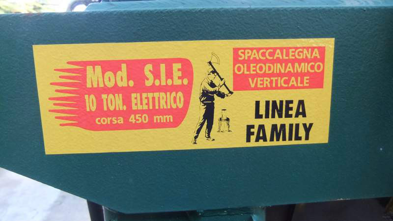 MODELLO SPACCALEGNA IDRAULICO VERTICALI CORSA 450 DA 10 TONNELLATE S.I.E.